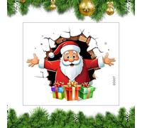 Pegatinas para inodoros | Divertida decoración para tapa de inodoro | Papá Noel se rompe a través de la pared para tapa de inodoro - Para inodoro, cocina, casa, puerta, invierno, vacaciones