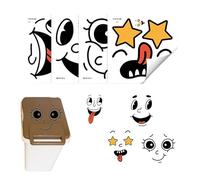 Pegatinas Para Inodoros | Pegatinas Adhesivas Y Desmontables Para Decoración,Etiqueta Adhesiva De Expresiones De Dibujos Animados | Para Refrigerador Cubo Callejón Jardín Exterior Interior Terraza