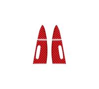 Pegatinas para interior coche Pegatina Decorativa Cenicero Puerta Trasera Interior Coche Con Volante Izquierda Para Porsche Para Cayenne 2003-2010(Red Carbon Fiber)