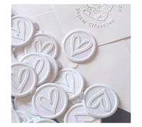 Pegatinas para invitaciones de boda, Pegatinas autoadhesivas con sello de cera, 30 piezas de hoja de peonía multicolor(Beige)