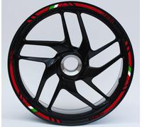 Pegatinas para llantas de moto de 17 pulgadas DualColorStampe - Rayas rojas y negras deportivas para 2 ruedas - Fáciles de aplicar, resistentes D0149