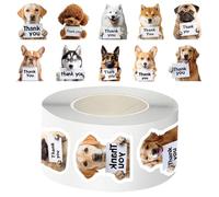 Pegatinas para mascotas - pequeñas pegatinas de animales | pegatinas para perros, 500 páginas -rollo -estética gracias para niños, niñas, adolescentes, adultos, estudiantes, profesores, aulas
