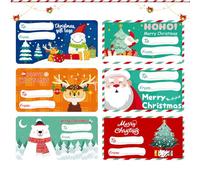 Pegatinas para nombres de Navidad, juego de 60 hojas de papel adhesivo | Etiquetas de regalo festivas para envolver, crear y decorar | para celebración, familia, escuela, , hogar y