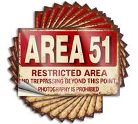 Pegatinas para parachoques Área 51: acceso restringido y fotografía prohibida, 10 calcomanías de mecánico, divertidas calcomanías de parachoques para adultos (12 x 18 cm)