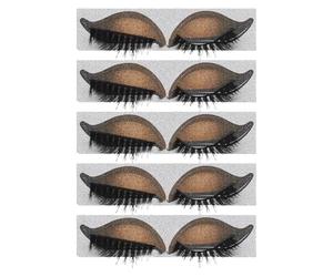 Pegatinas para Pestañas Sombra de Ojos Dorada, 5 Pares Pvc