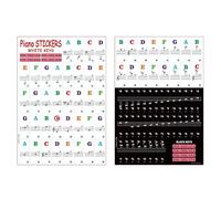 Pegatinas para piano y teclado - Juego completo de pegatinas para piano 49/61/76/88 teclas blancas y negras/C-D-E-F-G-A-H