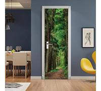 Pegatinas Para Puertas 3d Bosques Mural Autoadhesivo Decoración Del Hogar Pegatina De Pared Arte Pegatina Dormitorio Armario Cristal BañO Cartel Extrable,77x200cm
