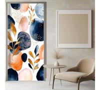 Pegatinas Para Puertas Formas Abstractas 3d Mural Autoadhesivo 77x200 cm, Pegatina de Pared Arte Impermeable Blanco Puerta Película Cartel Dormitorio BañO