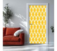 Pegatinas Para Puertas Geométrico Minimalista Patrón De Diamantes 80x210 cm Amarillo 3d Mural Autoadhesivo Decoración Del Hogar, Pegatina de Pared Arte Dormitorio Cristal BañO Extrable