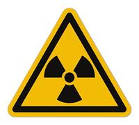 Pegatinas para radioactivas (15 unidades, 50 mm) - Símbolos de peligro de radiación radioactiva ionizante - Advertencia de protección contra radiaciones peligrosas (ASR A1.3 / ISO 7010 / W003)