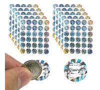 Pegatinas para rascar, 300 unidades redondas para rascar, 2,5 cm, pegatinas redondas para rascar, holograma brillante, para hacer tú mismo pegatinas sorpresa