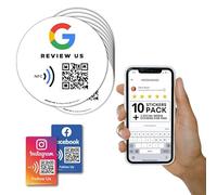 Pegatinas para Reseñas de Google - Pack 10 Pegatinas QR & NFC - Déjanos tu Reseña en Google Pegatina - iPhone & Android - Pegatina para Impulsas mis Reseñas - Configuración en Casa | MESSAGENES