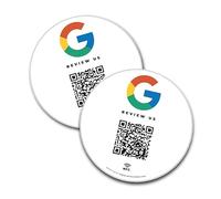 Pegatinas para Reseñas de Google - Pack 2 Pegatinas QR & NFC - Déjanos tu Reseña en Google Pegatina - iPhone & Android - Pegatina para Impulsas mis Reseñas - Configuración en Casa | MESSAGENES
