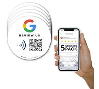 Pegatinas para Reseñas de Google - Pack 5 Pegatinas QR & NFC - Déjanos tu Reseña en Google Pegatina - iPhone & Android - Pegatina para Impulsas mis Reseñas - Configuración en Casa | MESSAGENES