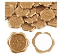Pegatinas para sellar sobres, Pegatinas con sello de cera, 30 Uds., autoadhesivas, rama de olivo, tarjetas de invitaciones de boda doradas, fiesta(Tz010)