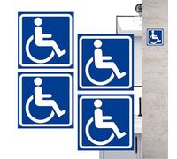 Pegatinas para silla de ruedas | cartel de Handicap - 4 piezas de accesorios para coche impermeables | universal para inodoro | símbolo de discapacidad para autobuses, aparcamientos, restaurantes y