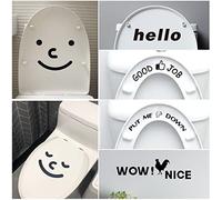Pegatinas para Tapas de Inodoro, 'Put Me Down' pegatinas wc Decoración de pegatinas de pared de baño con cara sonriente (paquete de 6)