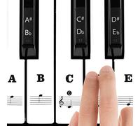 Pegatinas para Teclado o Piano Para 37/49/54/61/88 Teclas, Facilita Aprendizaje de Piano, Reemplazo Pegatinas Teclado de Piano Pegatina de Notas para Niños Principiantes, En blanco y negro