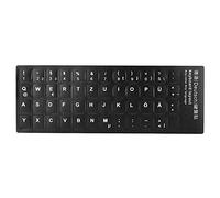 Pegatinas para Teclado Portátil - Protección Impermeable para Teclados de Computadora con Fondo Negro y Letras Blancas - Diseño Universal para Dispositivos de 10-17 Pulgadas