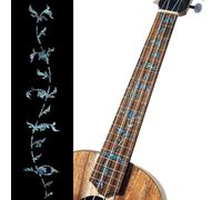 Pegatinas para ukelele de concierto, diseño de árbol de la vida, color azul, UKF-262TB-T
