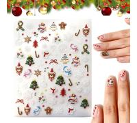 Pegatinas Para Uñas De Navidad - Decoraciones De Arte De Dibujos Animados De Navidad En 3D | Calcomanías De Uñas De Invierno | para Mujeres, Niñas, Niños, Hogar, Salón, Estudio, Manicura y Cuidado Per