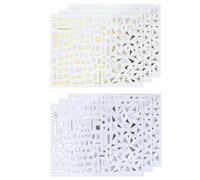 pegatinas para uñas doradas y plateadas, pegatinas 3D para uñas, pegatinas geométricas para uñas, decoraciones para uñas