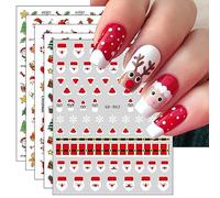Pegatinas Para Uñas Navidad, 9 Hojas Autoadesiva Nail Art Stickers Decoración