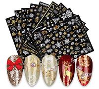 Pegatinas Para Uñas Navidad, 9 Hojas Autoadesiva Nail Art Stickers Decoración