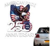 Pegatinas Para Ventana De Coche - 8*8 Pulgadas 250.o Dios Bendiga A América Bandera Águila 1776-2026 Se Adhieren, Decoración Patriótica Hecha De Papel Para Todo Clima | Para Camionetas Automotrices, V