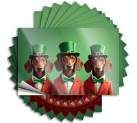 Pegatinas para ventana de coche, tres perros salchicha en sombreros y trajes, 10 unidades, calcomanías de Navidad inapropiadas (8 x 12 cm)