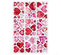 Pegatinas para ventana de San Valentín, 9 hojas con diseño de corazón de doble cara para decoración de cristal en casa o fiesta