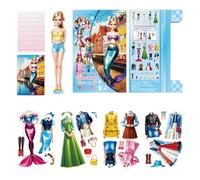 pegatinas para vestir - Libro de pegatinas magnético para vestir a una chica de - Juguete de muñeca de papel para bricolaje, 130 g | Libro silencioso educativo de 15,5x10cm con más de 20 decoraci