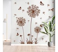 pegatinas pared decorativas Colección de pegatinas de pared decorativas de diente de león de planta marrón Vinilos Decoración del Hogar para Sala de Estar Dormitorio