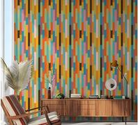 Pegatinas Pared Decorativas Geometría Colorida Vinilos De Pared Decorativos No Tejidos Papel Pintado Autoadhesivo Dormitorio Pegatinas Decorativas Adhesivo Fácil De Quitar 38.6x480.6cm/1 roll