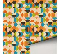 Pegatinas Pared Decorativas Geometría Rosa Naranja Vinilos De Pared Decorativos No Tejidos Papel Pintado Autoadhesivo Dormitorio Pegatinas Decorativas Adhesivo Fácil De Quitar 38.6x320.6cm/1 roll