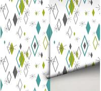 Pegatinas Pared Decorativas Gris Geometría Blanca Vinilos De Pared Decorativos No Tejidos Papel Pintado Autoadhesivo Dormitorio Pegatinas Decorativas Adhesivo Fácil De Quitar 38.6x120.6cm/1 roll