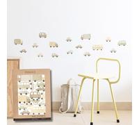 Pegatinas Pared Decorativas | Vinilo Adhesivo Pared Coches y Camiones | Efecto Papel Pintado | Cubre 3 m² | 32 piezas | TRESXICS (Amarillo)