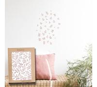 Pegatinas Pared Decorativas | Vinilo Adhesivo Pared Hojas Acuarela | Efecto Papel Pintado | Detalle Decorativo | 40 piezas | TRESXICS (Rosa)