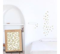 Pegatinas Pared Decorativas | Vinilo Adhesivo Pared Hojas Acuarela | Efecto Papel Pintado | Detalle Decorativo | 40 piezas | TRESXICS (Amarillo)