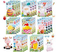 Pegatinas Pascua & Sticker Pascua - 24 Hojas de Pegatinas para Crear Caras (Easter Face-Swap), con Huevos y Conejos, para Manualidades, Juegos de Fiesta y Vacaciones
