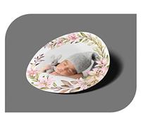 Pegatinas Personalizadas Boda con su Imagen en Marco de Flores, Etiquetas Adhesivas para Invitacion Boda con su Foto, Bautizo, Compromiso, Comunion, Cumpleaños, Fiestas (Modelo 5)