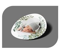 Pegatinas Personalizadas Boda con su Imagen en Marco de Flores, Etiquetas Adhesivas para Invitacion Boda con su Foto, Bautizo, Compromiso, Comunion, Cumpleaños, Fiestas (Modelo 4)