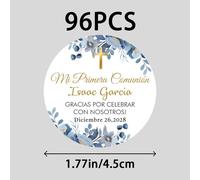 Pegatinas personalizadas con 48/96, pegatinas redondas de agradecimiento "Mi Primera Comunión", pegatinas con para de comunión, celebraciones navideñas personalizadas