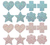 Pegatinas Pezón Desechable 8 Pares, Pegatinas de pezones Luminosas, Pegatinas de pezones sin Costura para Mujeres de 4 Formas, adecuadas para niñas y Mujeres