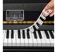 Pegatinas Piano 88/61 Teclas Removibles, Hapoyxm Guía de Notas en Silicona Reutilizable, Para Principiantes, Adultos y Niños, con Caja (Negro)