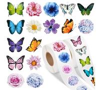 Pegatinas Primavera,1000pcs Pegatinas Florales Pegatinas de Flores para Niños,Pegatina de Mariposa y Flores,Florales y Plantas Stickers Autoadhesivas,Pegatinas de Flores de Colores para DIY (B)