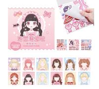 Pegatinas Princesa Para Niñas,Pegatinas Vestir Niñas | Libro de pegatinas de vestir | Artesanía de vestir de princesas, papel autoadhesivo reutilizable, libro de pegatinas de hab