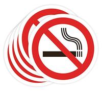Pegatinas Prohibido 5ud Adhesivos de 14 cm Cartel Prohibicion Señal Laboral Industrial (14 cm, FUMAR)