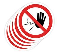 Pegatinas Prohibido 5ud Adhesivos de 14 cm Cartel Prohibicion Señal Laboral Industrial (14 cm, PASAR)