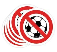 Pegatinas Prohibido 5ud Adhesivos de 5 cm Cartel Prohibicion Señal Laboral Industrial (5 cm, JUGAR A LA PELOTA)